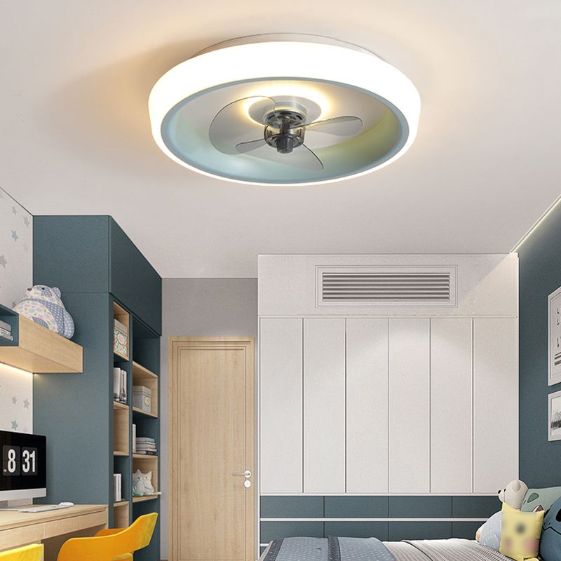 Circle Metal Ceiling Fan Lamp Nordic LED Ceiling Mounted Lighting