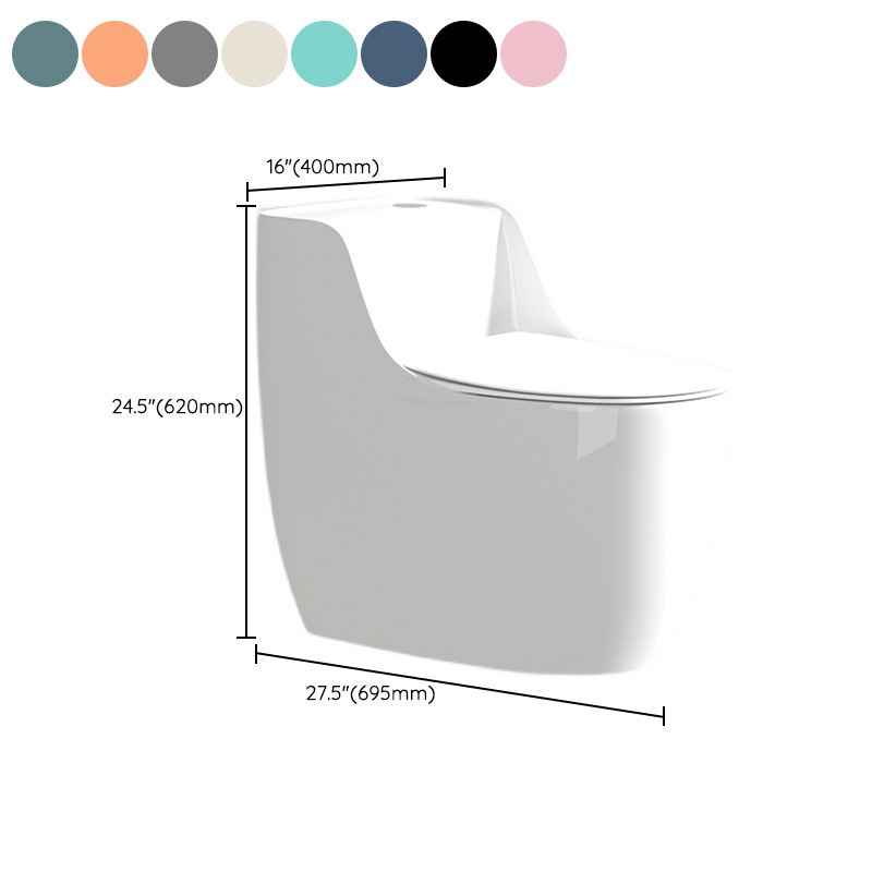 Modern Floor Mounted Ceramic Toilet One Piece Flush Toilet with Toilet Seat