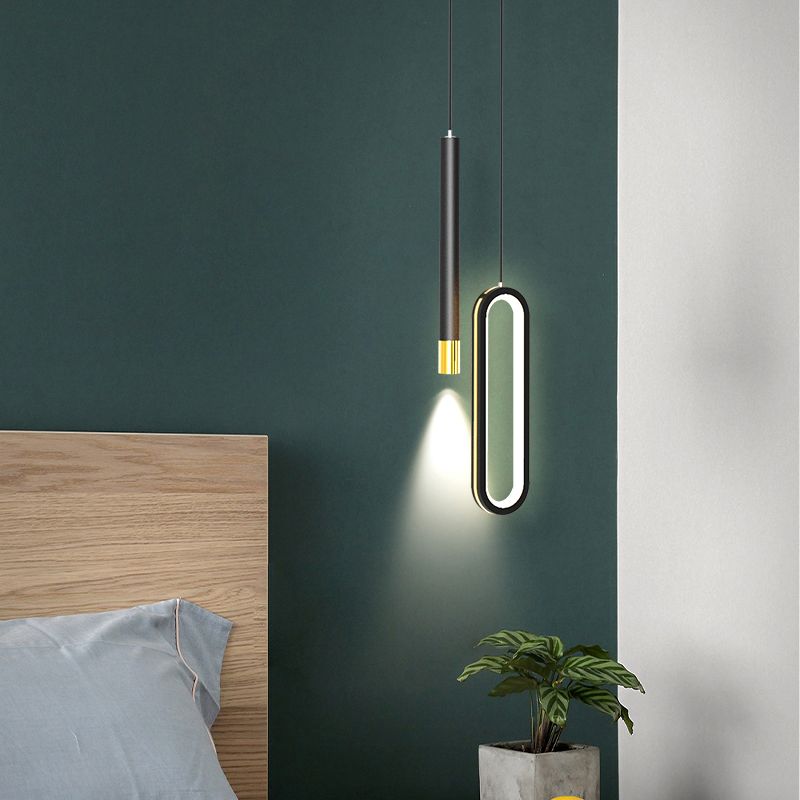 Modern Lighting Rectangle Shaped Black Metal Pendant Light 14W Led Drop Light