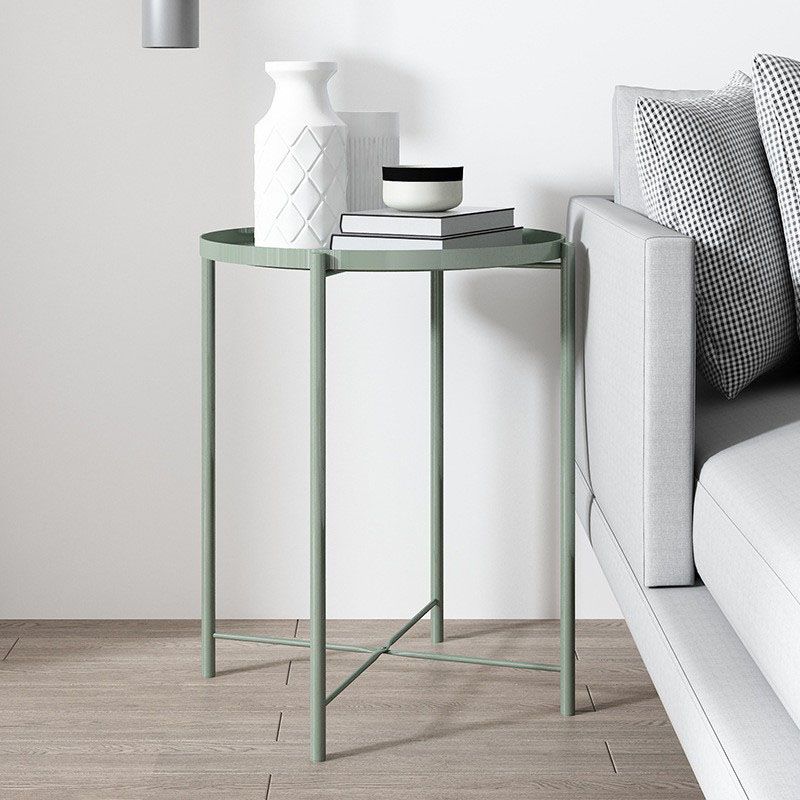 Medieval Modern Style Round Metal Table 4 Legs Base Side Table