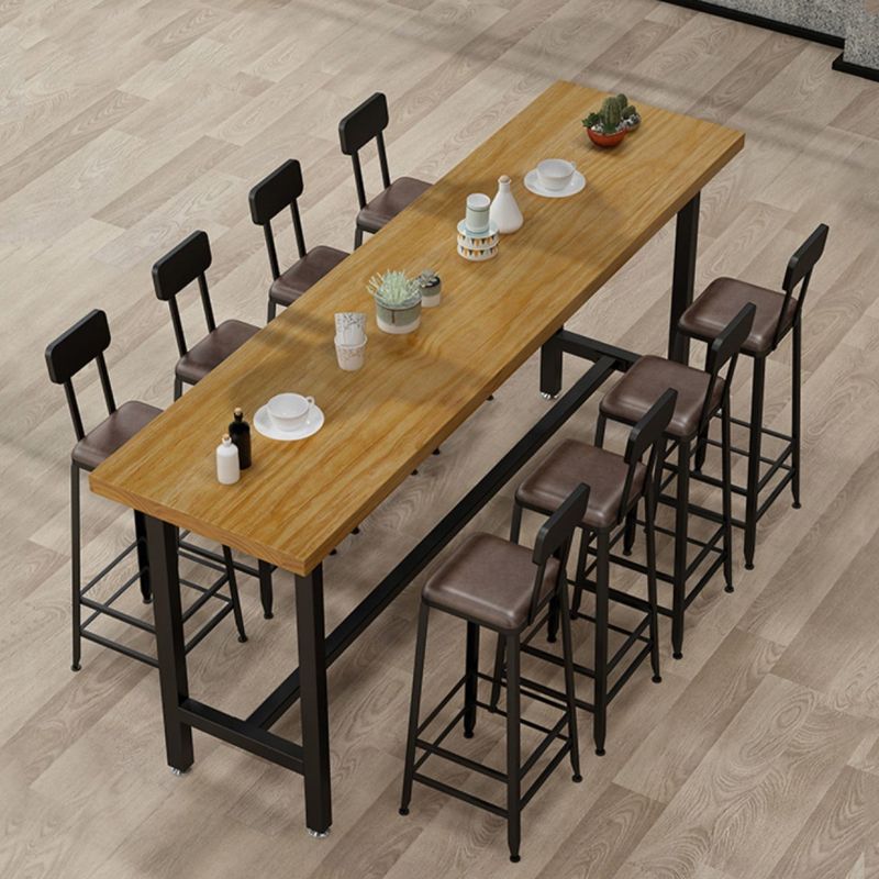 1/2/6/7/9/11 Pieces Table and Stool Set Rectangle Glam Solid Wood Counter Height Set