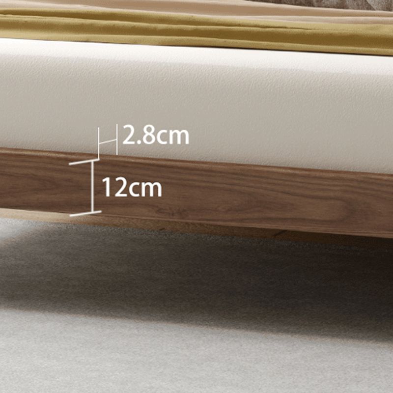 Brown Panel Bed With Custom Gold Legs Mid-Century Modern Ash Bed Without Headboard