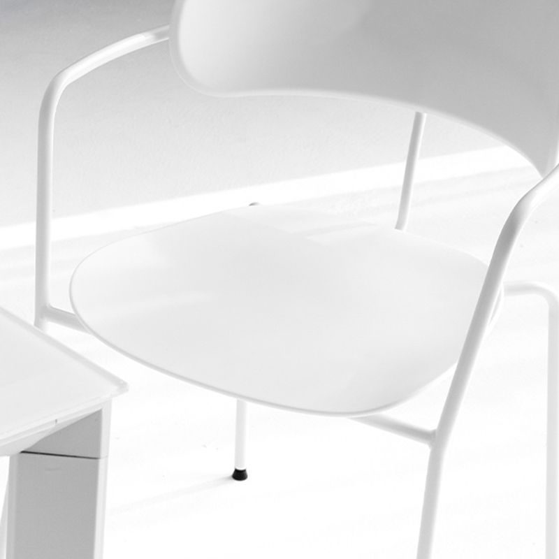 Contemporary Style Arm Chair Plastic Open Back Side Chair with Metal Base