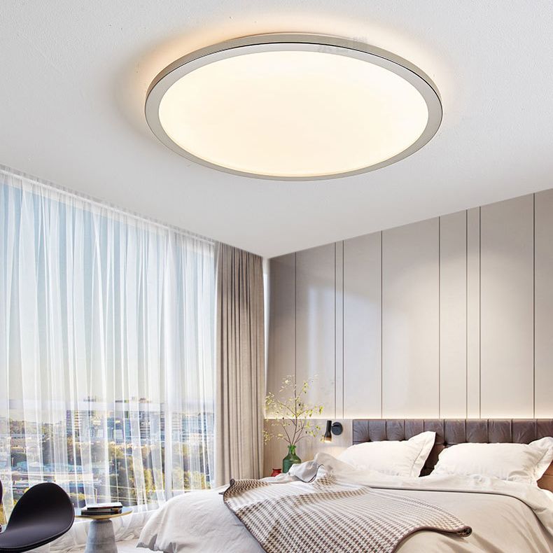 Round Flush Mount Light Contemporary Metal Hanging Light Fixture