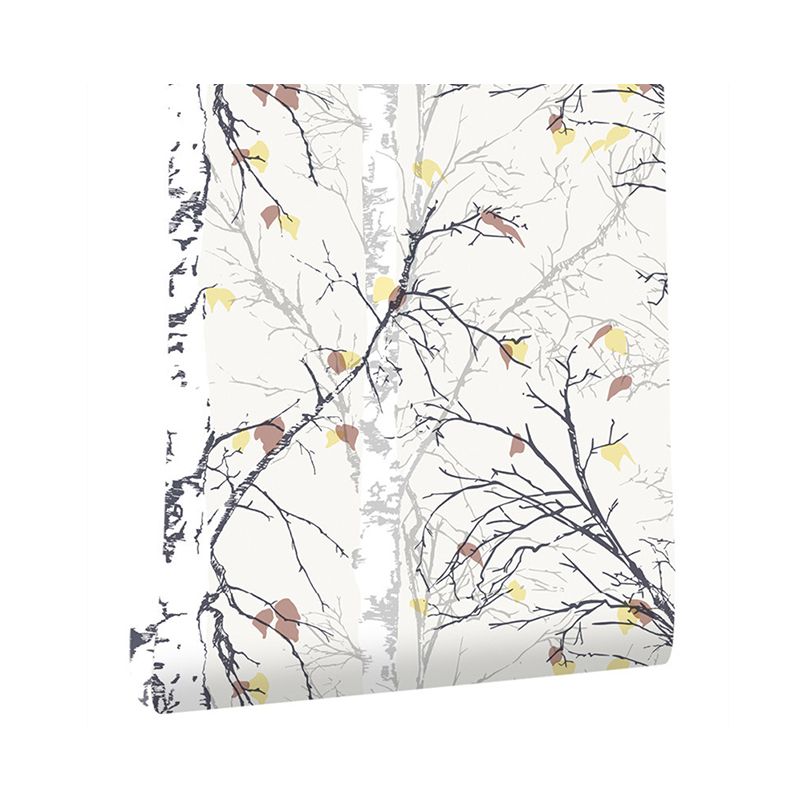 Rustic Countryside Leaves Wallpaper Forest Non-Pasted Wall Decor, 20.5"W x 33'L