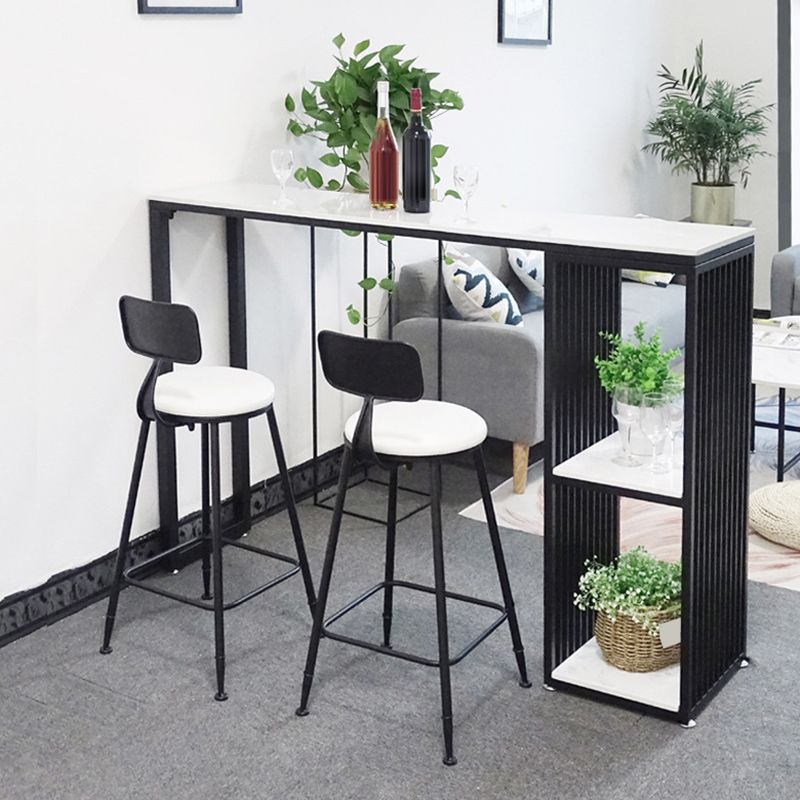 Contemporary Backrest Bar Stools Metal Barstool with Footrest