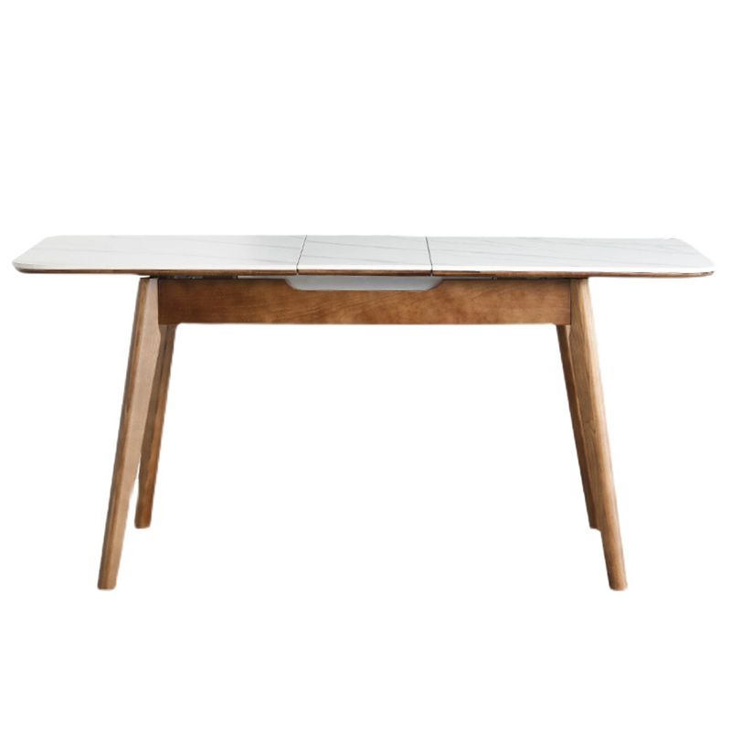 Table de salle à manger en pierre extensible rectangulaire Table de dinette de luxe traditionnelle à 4 pieds