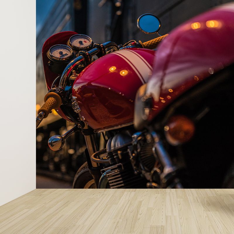 Motorcycle Mural Wallpaper Contemporary Wall Covering for Home Decoration