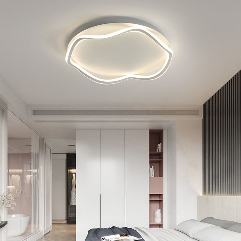 Contemporary Round Flush Light Metal 1 Light Flush Mount Lighting for Bedroom