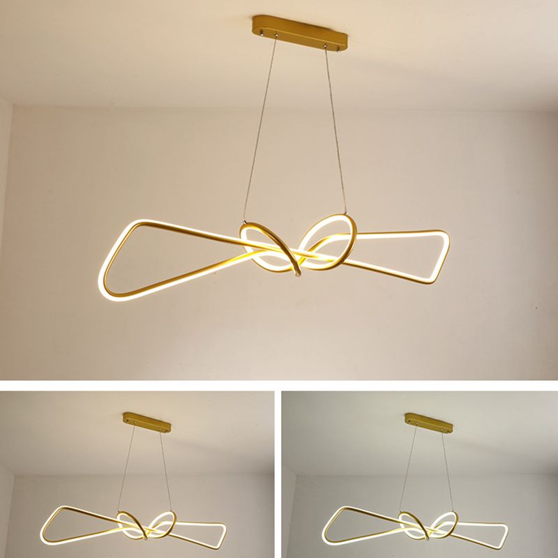 Linear LED Island Chandelier Lights Metal New Modern Hanging Lamp for Dining Room