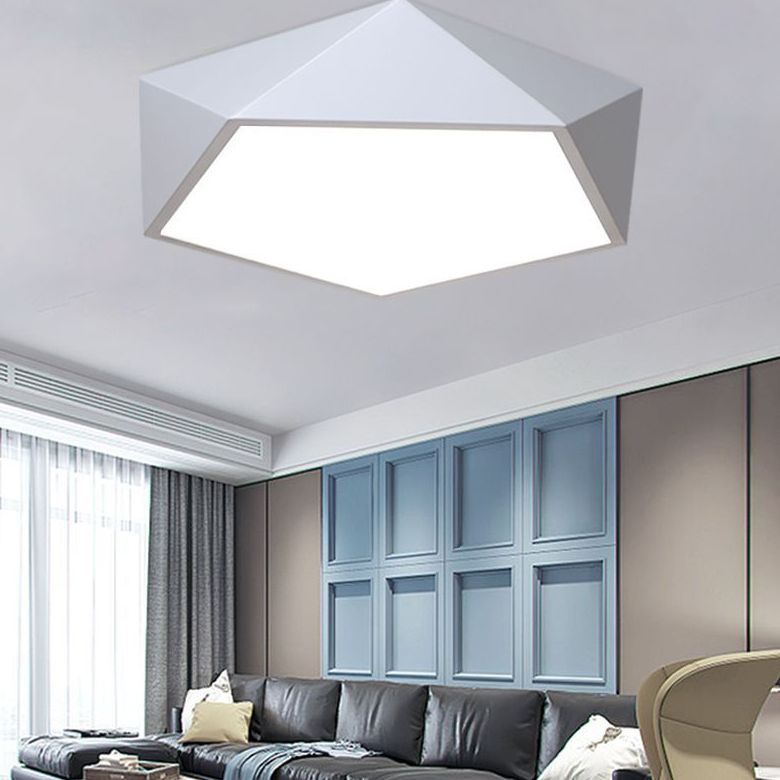 Modern Simplicity Paint Process Acryl Plafond Light Polygon Shape voor Slaapkamer