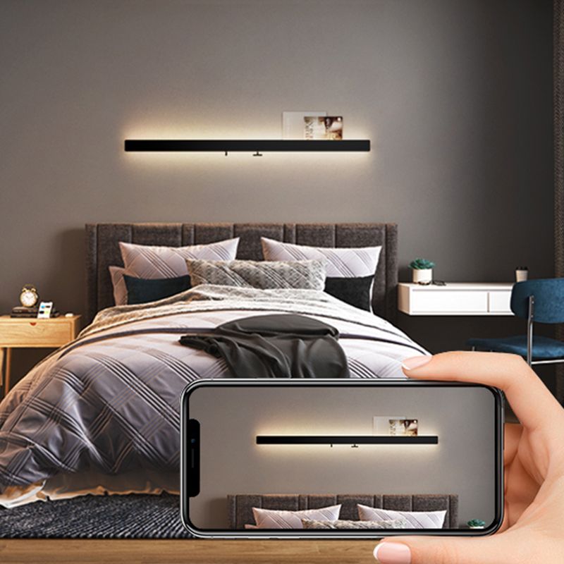 Luce da parete da parete lineare Light Seguit Light Aibliting Metal Sconce, navi senza decorazioni