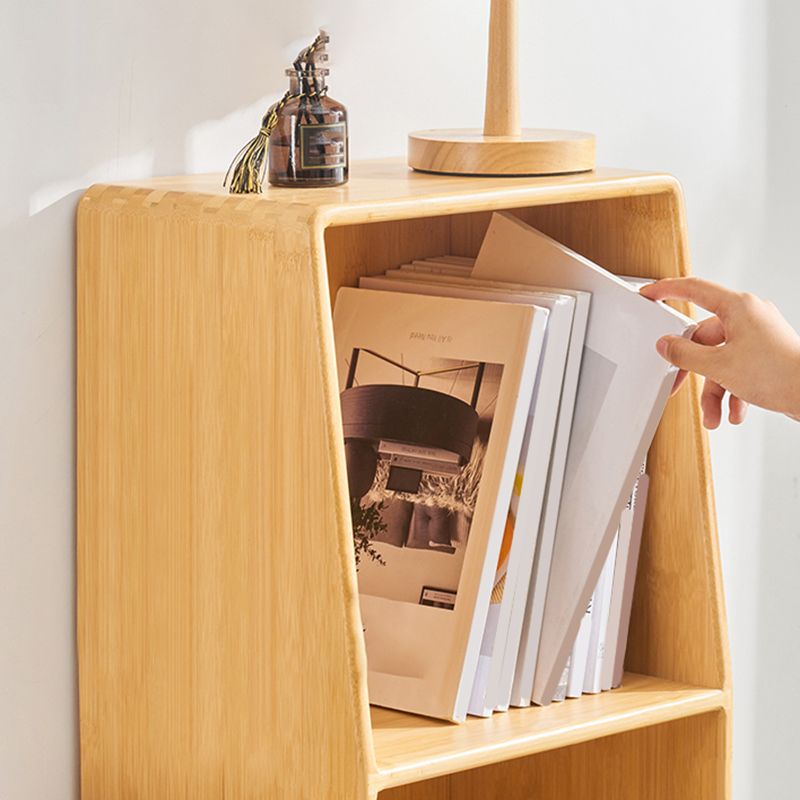 Contemporary Closed Back Bamboo Bookshelf Vertical Bookcase with Shelves