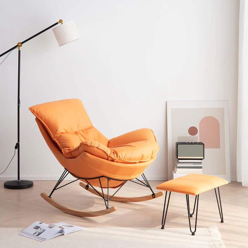 Contemporary Style Nursery Sofa Rocking Chair Indoor Rocking Chair with Ottoman