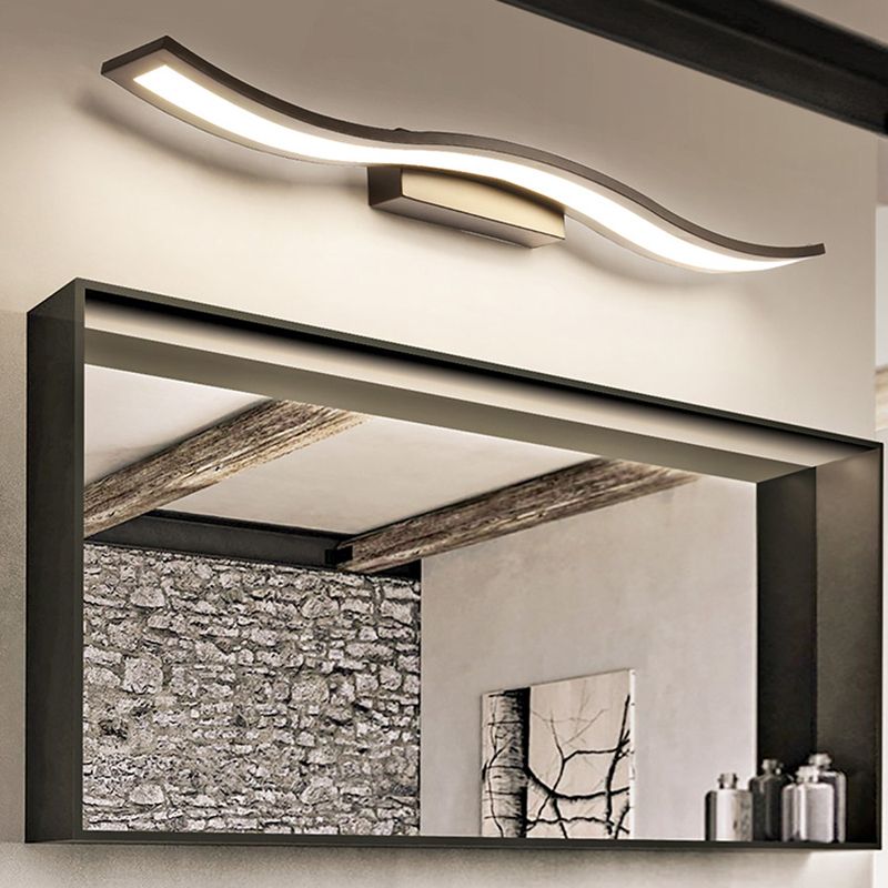 Luz de pared de tocador ondeando lámparas de pared moderna de estilo minimalista de metal