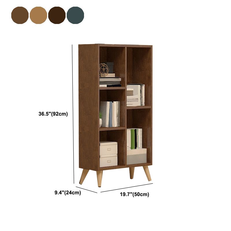 Contemporary Closed Back Book Shelf Engineered Wood Home Shelf Bookcase with Shelves