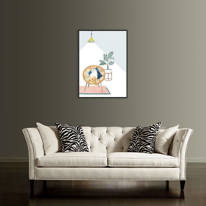 Textured Potting Painting Kids Style Canvas Wall Art Print, Multiple Sizes Options