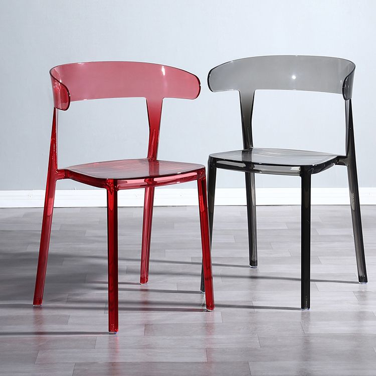 Silla de comedor de plástico de estilo nórdico, silla lateral de comedor con respaldo abierto para uso en restaurantes