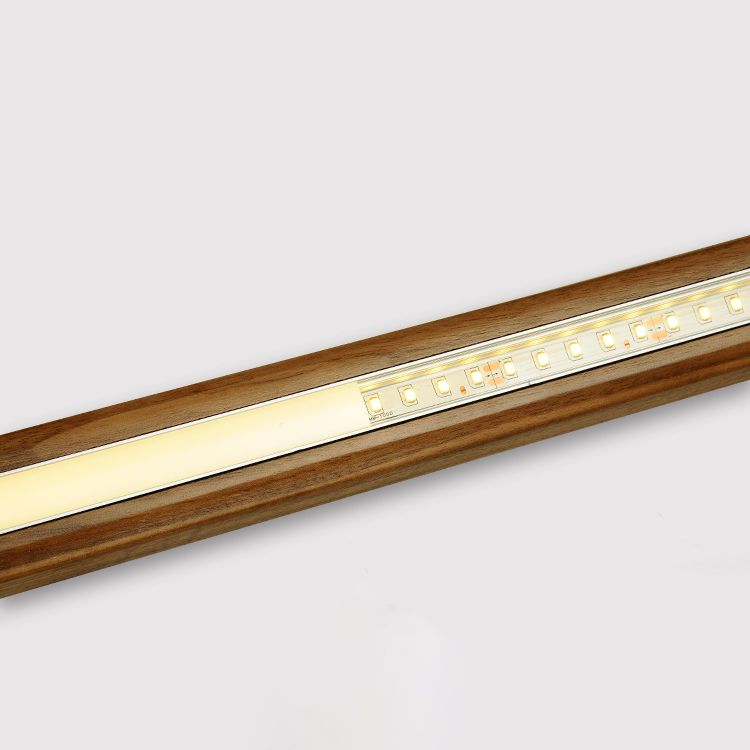 Zeitgenössische Küche Anhänger Leichtes lineares Holz 1 Licht Anhänger Beleuchtung