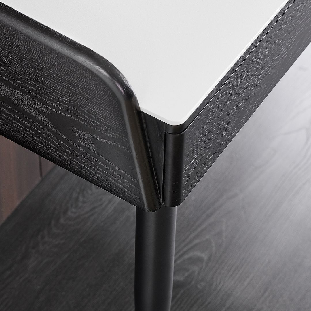 Contemporary Stone Vanity, 2 Storage Drawers With Stool, Black/White