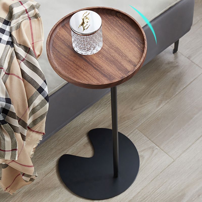 27.55" Tall Tray Top Side Table Contemporary Round End Table Stand