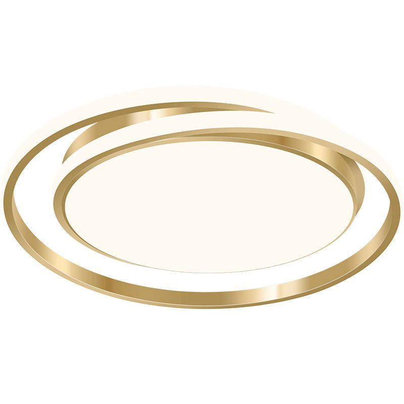 Ronde plafondlamp in eenvoudige stijl, acryl LED-slaapkamer, inbouwlamp in geborsteld goud