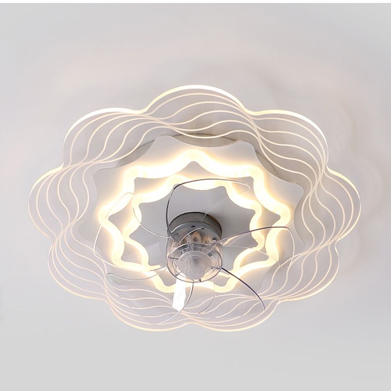 Einfacher Stil Metall Deckenventilator Moderne Flush Mount Leuchte für Schlafzimmer