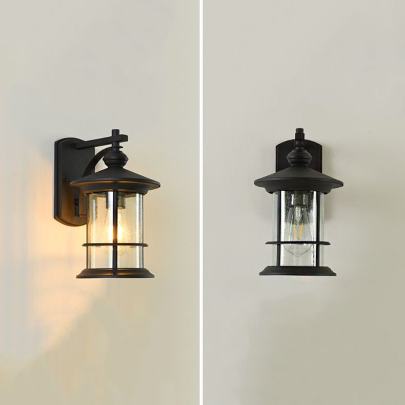 American Style Glass Wall Light Post-box Shape Wall Sconce for Outdoors