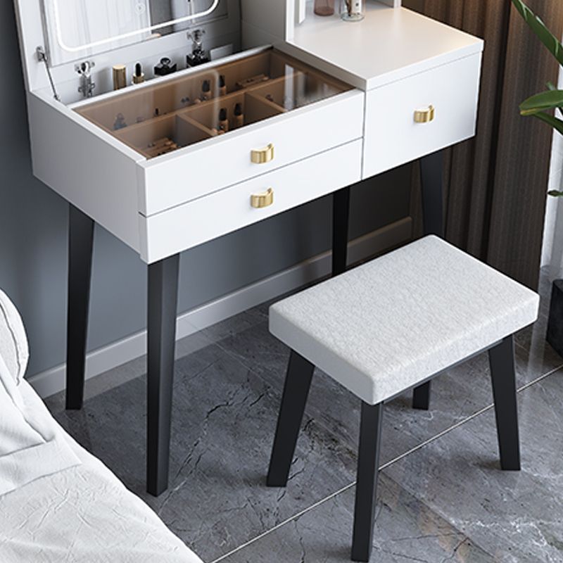 Modern Mirrored Glass Vanity Desk 3 Drawer Vanity Dressing Table