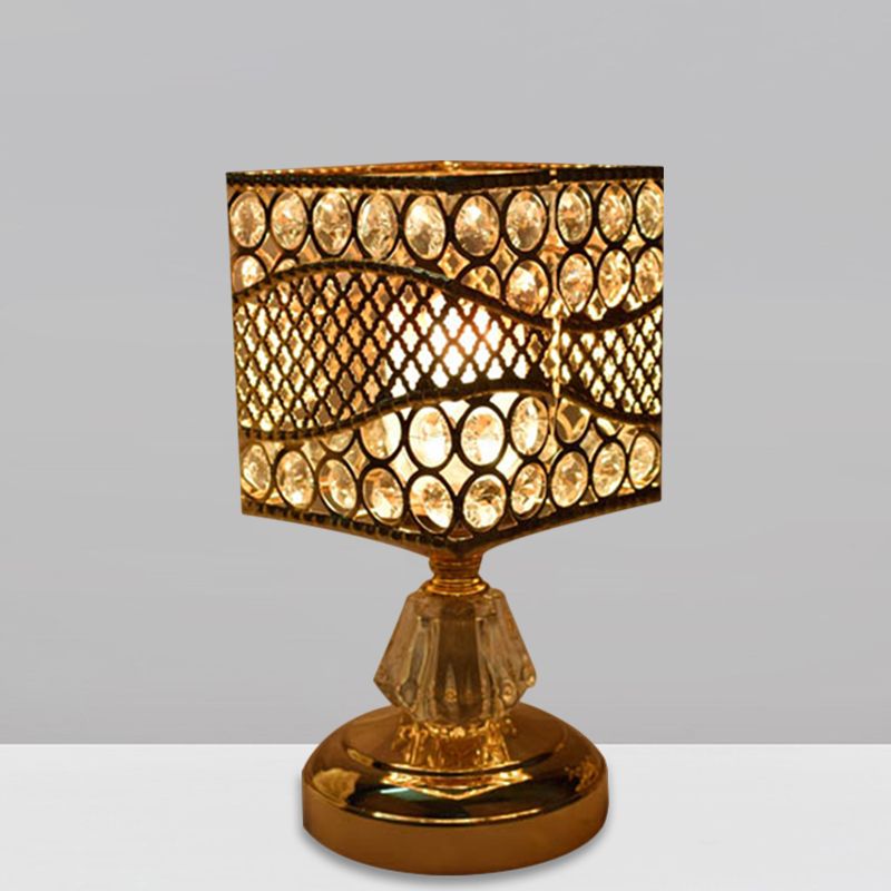 Cilinder/ronde/vierkante nachtlampje modernisme kristal ingelegde enkele lamp goud nachtkastje lamp