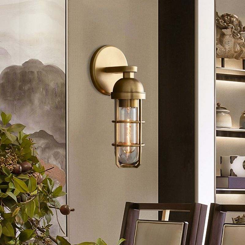 10.5"/17" H Oblong Metal Wall Mounted Lamp Vintage 1 Bulb Gold Finish Wall Mounted Light Fixture