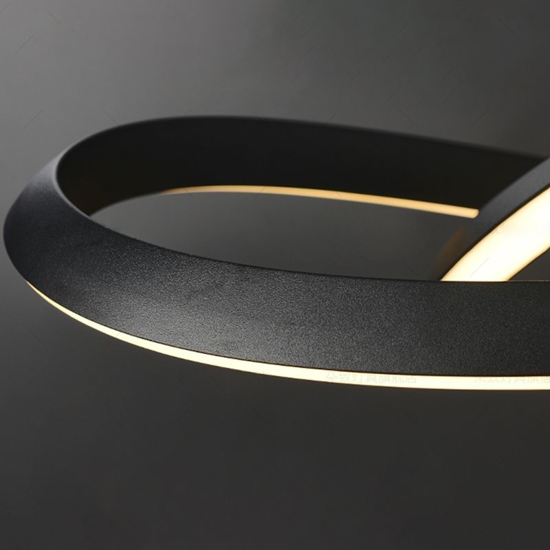 Spiral Ceiling Lights Black Acrylic LED Modern Styles for Living Room Bedroom