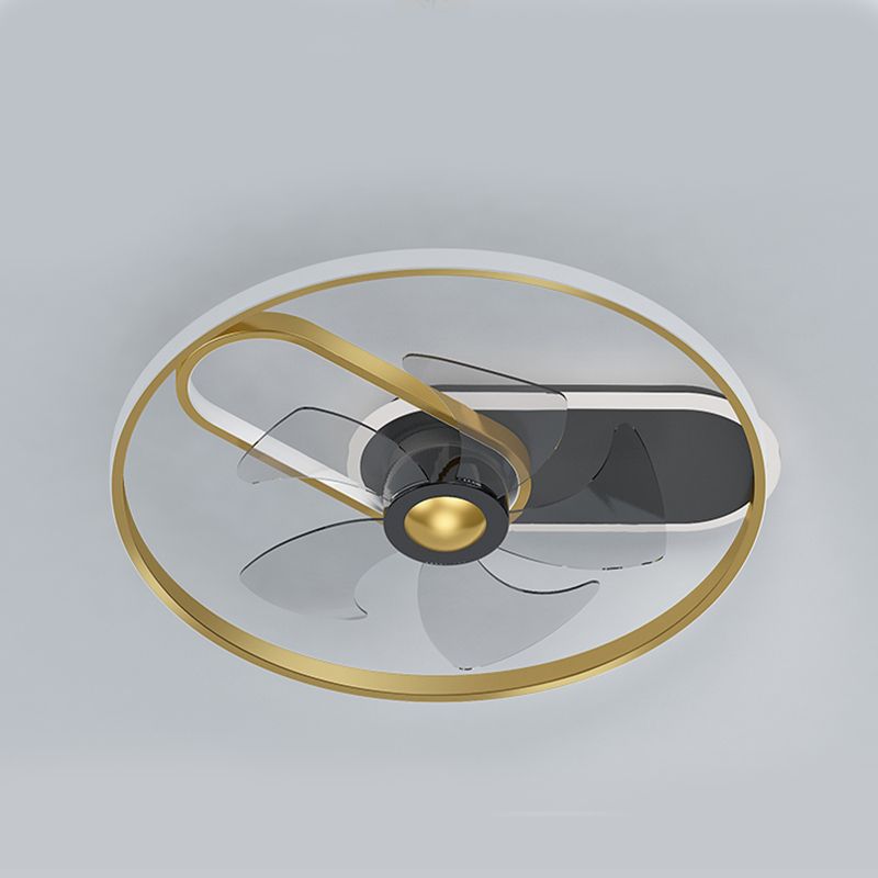 Minimalistische lineare Deckenventilator Leicht Metallic Schlafzimmer LED SEMI BUSCH MOUNTED LICHT