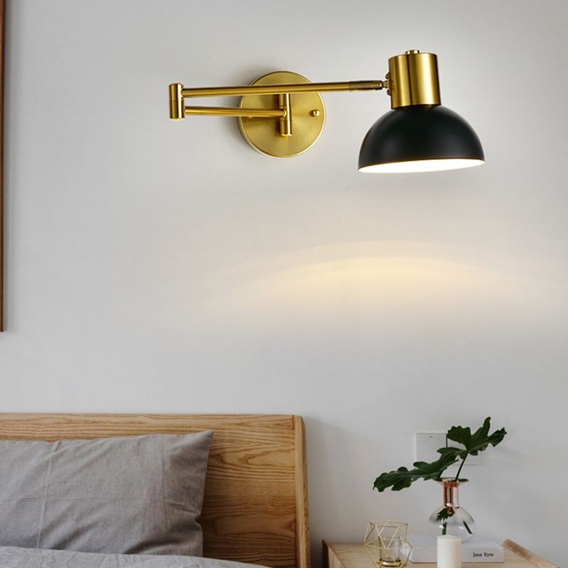 Modern Metal Wall Light Geometric Swing Arm Wall Sconce for Living Room