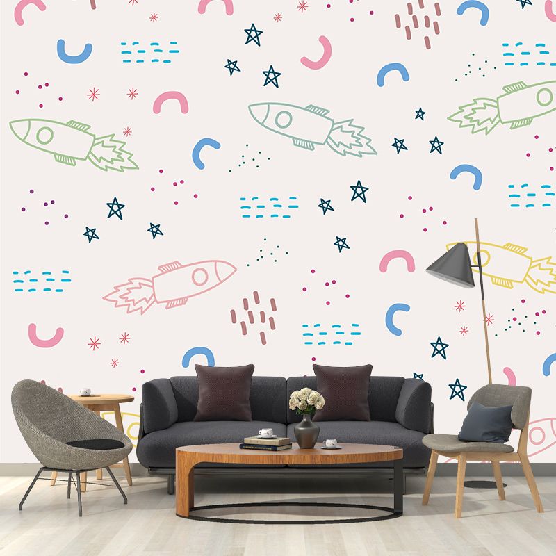 Planets Space Universe Wallpaper Mural Creative Outer Space Wall Covering for Kids Nursery Bedroom