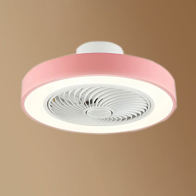 Moderne nordische LED -Makkaronendeckenvorrichtung Schmiedeeisen kreisförmige Deckenventilatoren mit Acrylschatten