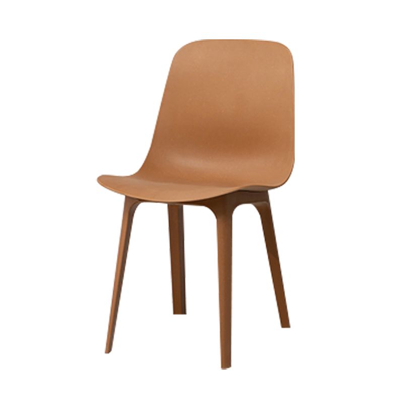 Silla sin brazos de comedor de plástico de estilo contemporáneo, silla con respaldo sólido para cocina