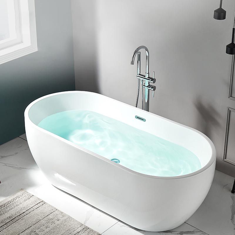 Modern Acrylic Bath Tub Freestanding Matte Finish Bathtub for Home