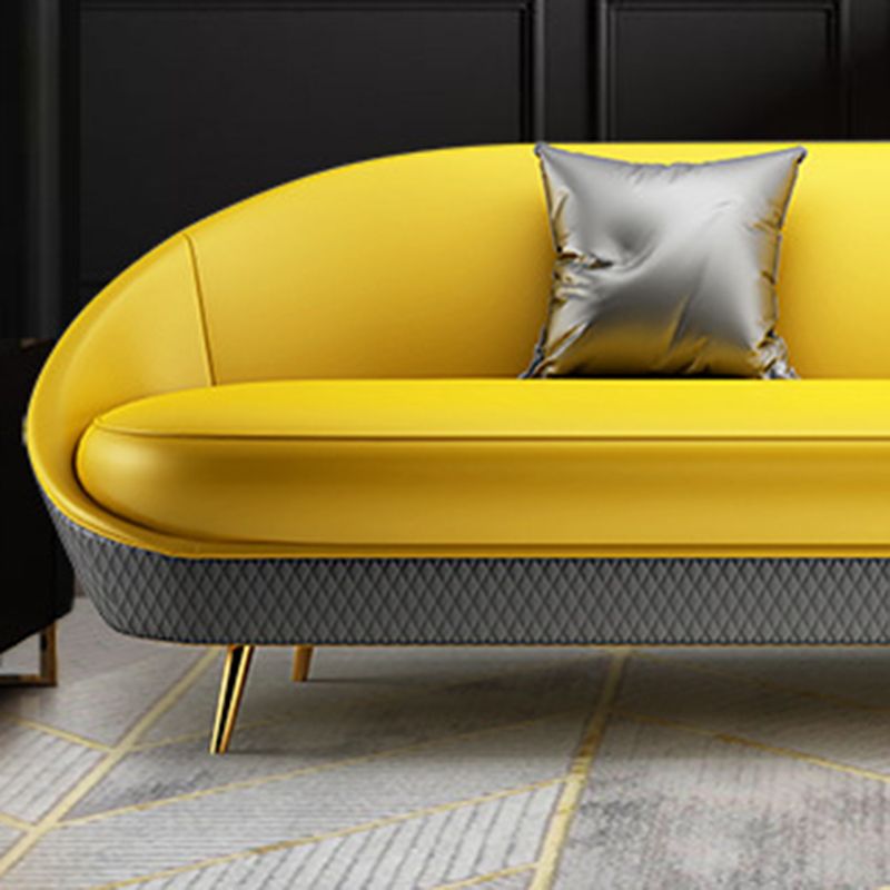 Sloped Arm Curved Sofa with Tight Back Contemporary Sofa for Apartment