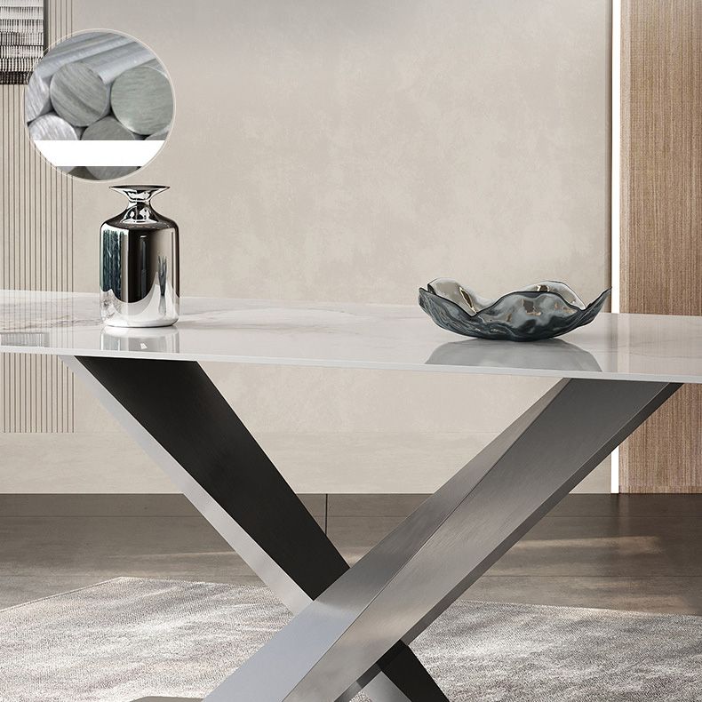 Medieval Modern Stone Dinette Table Rectangle Table for Dining Room