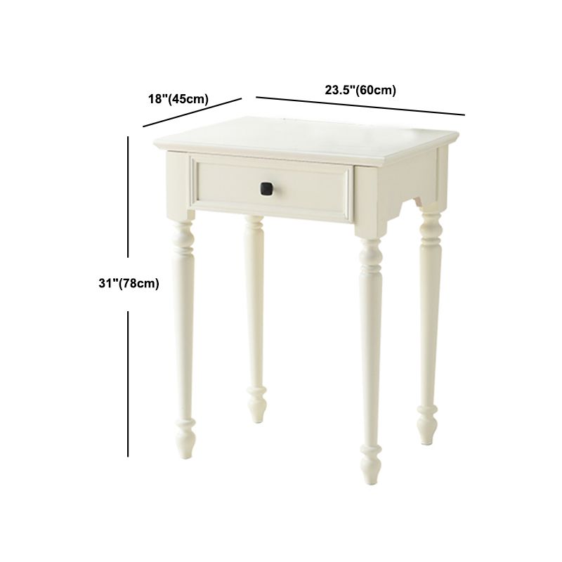 Contemporary Makeup Dressing Table With Drawers White 17.71" W x 30.70" H