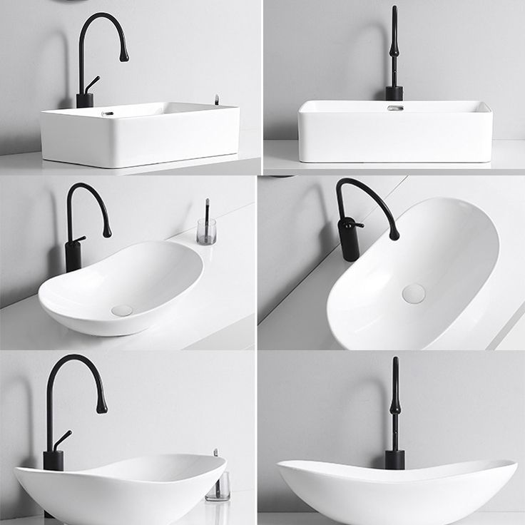 Modern Vessel Lavatory Sink Porcelain Rectangular Vessel Sink(Not Including Faucet)