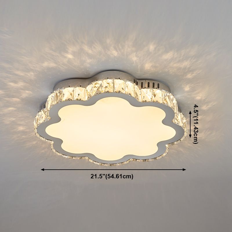 Contemporary Flush Mounted Ceiling Lights LED Crystal Shade Ceiling Mount Lighting