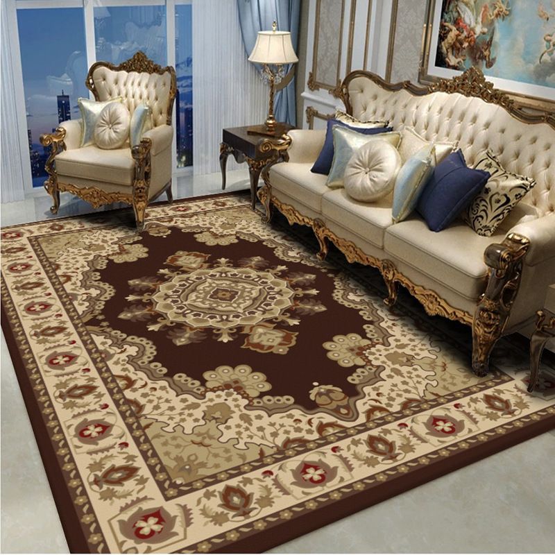 Tappeto di stampa damask marocchina multicolore in polipropilene tappeto resistente alle macchie resistenti a tappeto anti-slip per arredamento per la casa