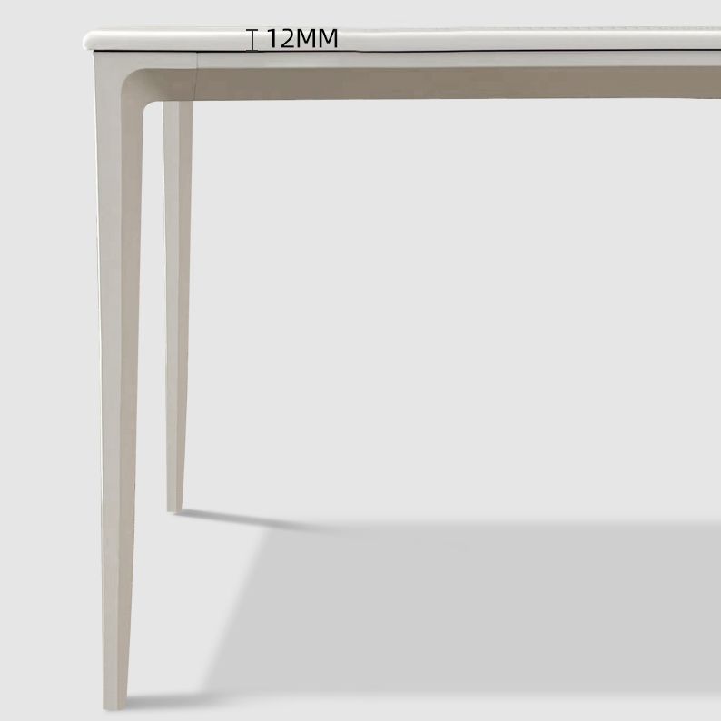 Mesa de comedor de piedra sinterizada contemporánea Mesa de comedor de forma rectangular blanco para cocina