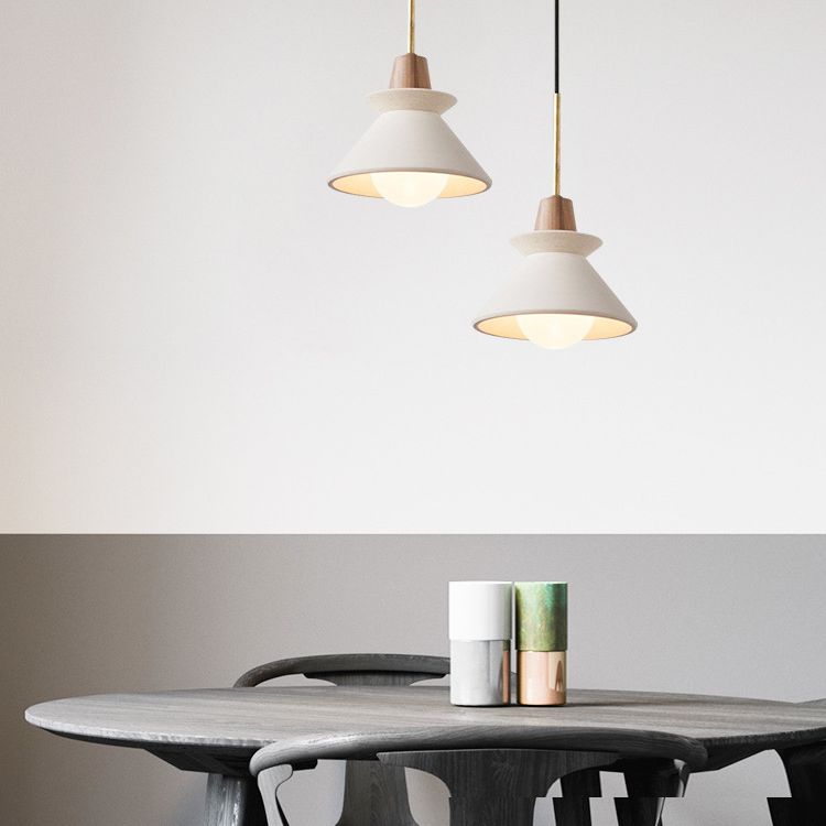 Weißer Zement verjüngter hängende leichte nordische minimalistische Stil 1 Light Restaurant Down Mini Anhänger