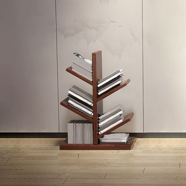 Geometric Bookshelf Modern Wooden Bookcase for Living Room 11.8" W