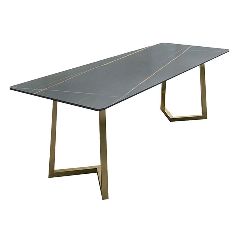 Rectangle double piédestal glam glam table table à manger en deux couleurs table de pierre frittée
