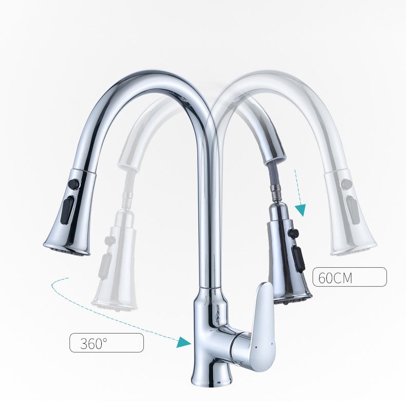 Modern Kitchen Faucet Single Handle Water Faucet with Pull out Sprayer