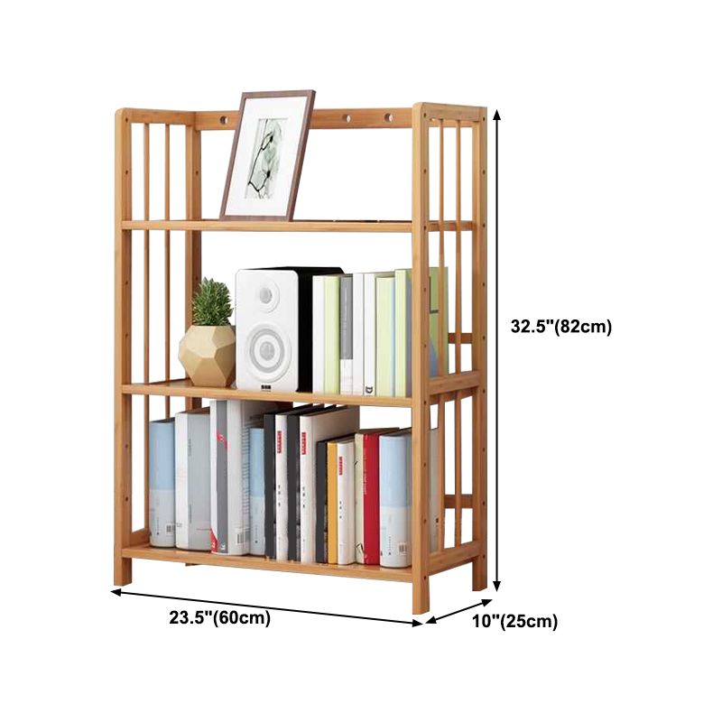 Manufactured Wood Etagere Bookshelf Natural Modern Open Bookcase for Classroom